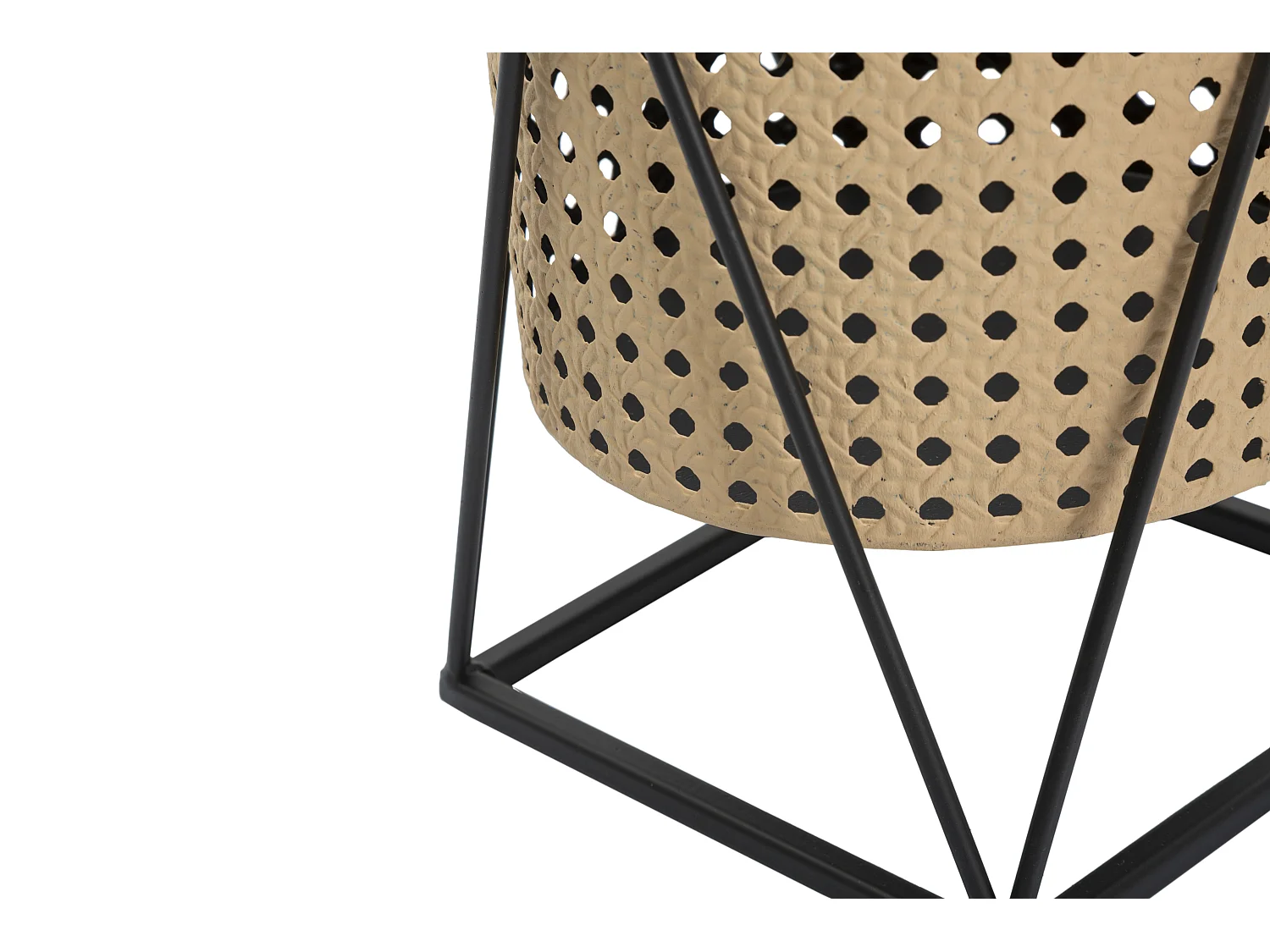 Lot de 2 Cache-Pots sur Pied "Osaka" 40cm Noir & Naturel