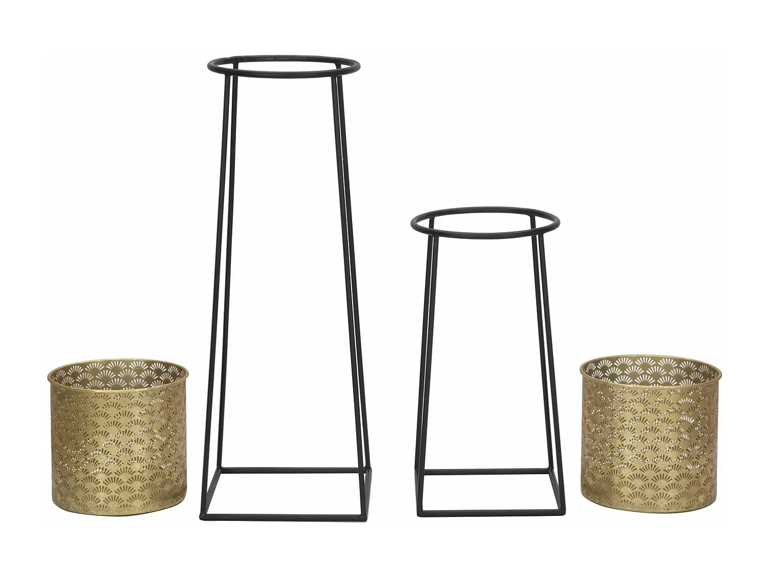 Lot de 2 Cache-Pots sur Pied "Velma" 70cm Or