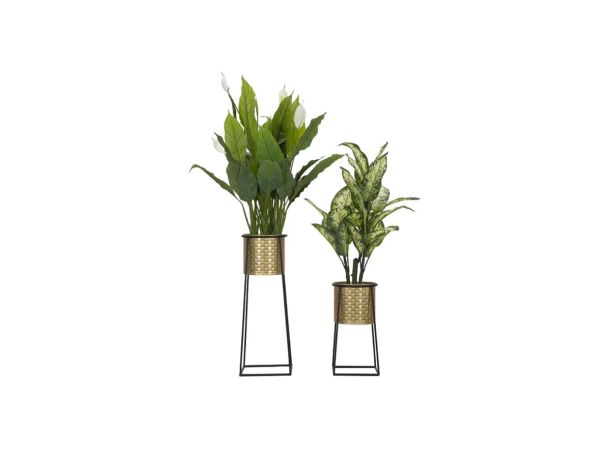 Lot de 2 Cache-Pots sur Pied "Velma" 70cm Or