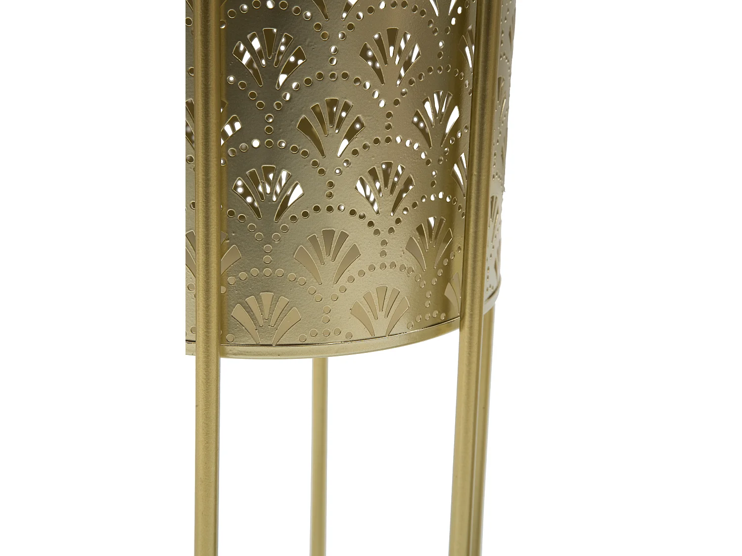 Set van 2 gouden metalen plantenpotten Ø cm 21x40-19x22