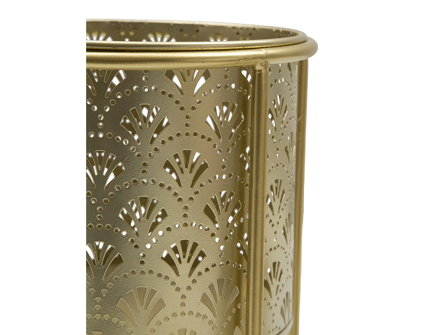 Set van 2 gouden metalen plantenpotten Ø cm 21x40-19x22