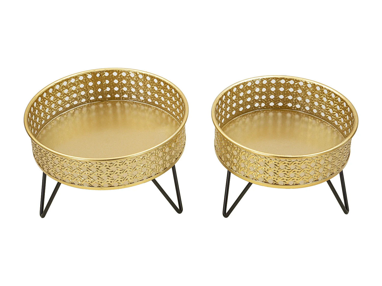 Set di 2 portavasi in metallo dorati Ø cm 20,5X13-18X13