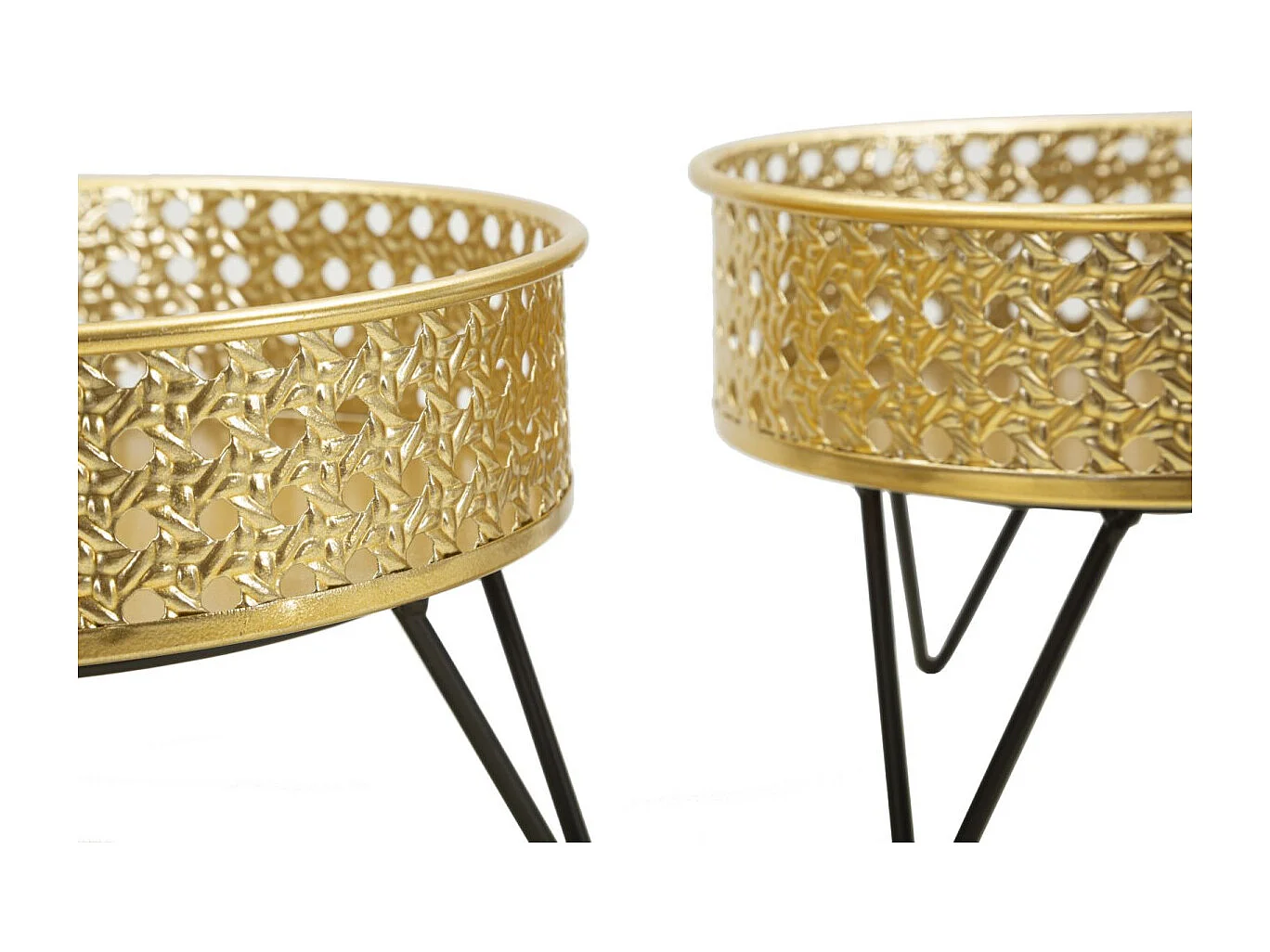 Lot de 2 Cache-Pots Design "Bossy" 20cm Or