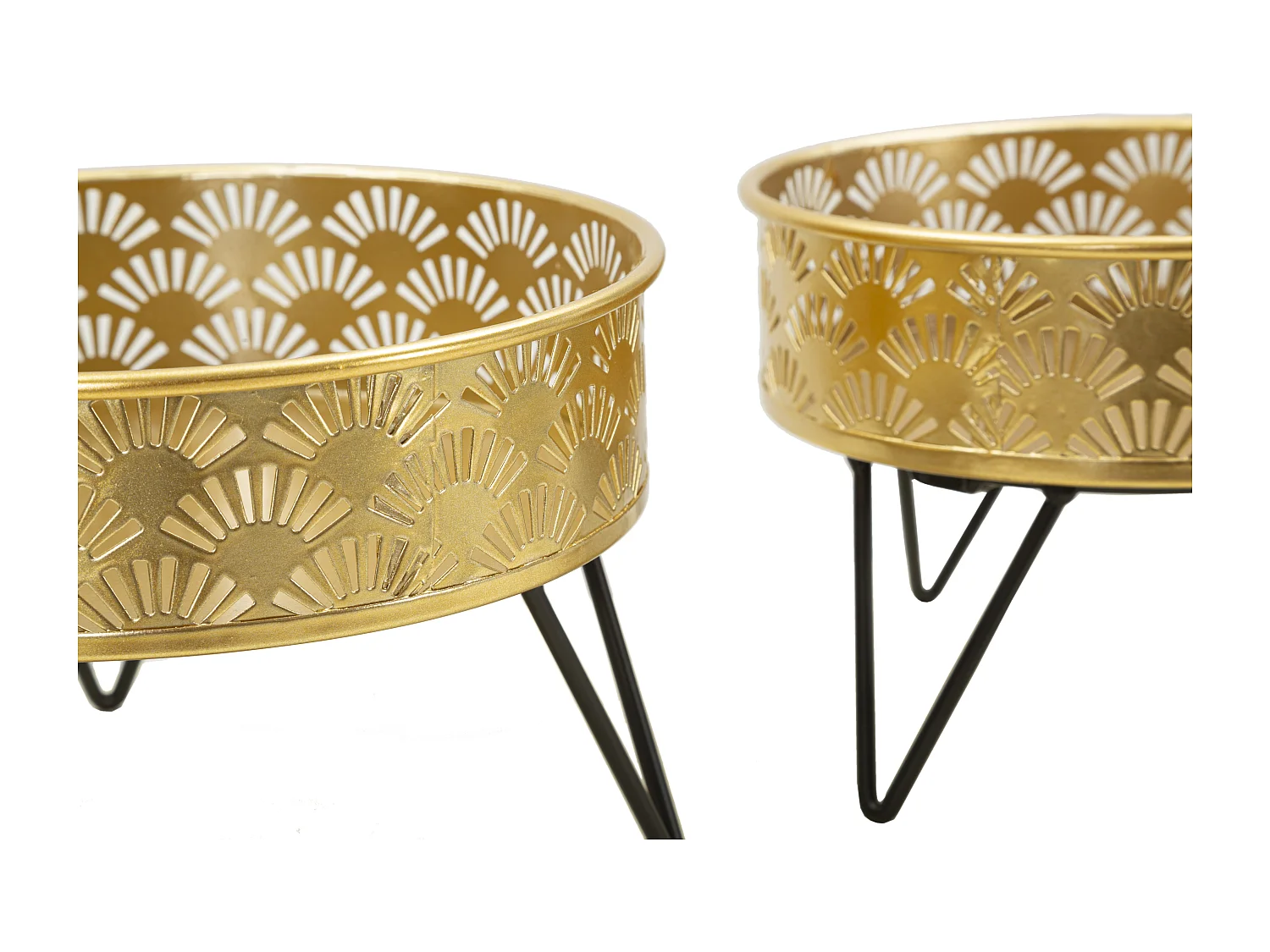 Lot de 2 Cache-Pots Design "Zanny" 20cm Or