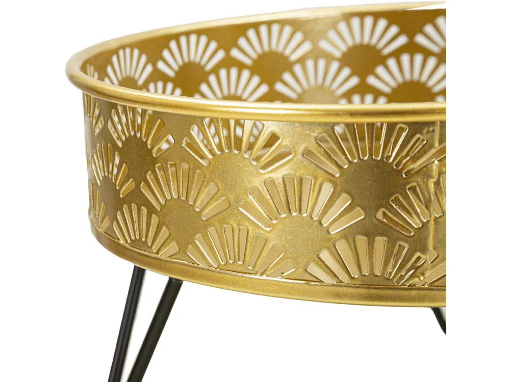 2er-Set Übertöpfe aus Metall goldfarben Ø 20,5x13-18x13 cm