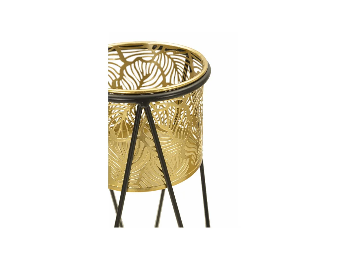 2er-Set Übertöpfe aus Metall goldfarben 21x20x46-18x18x32 cm