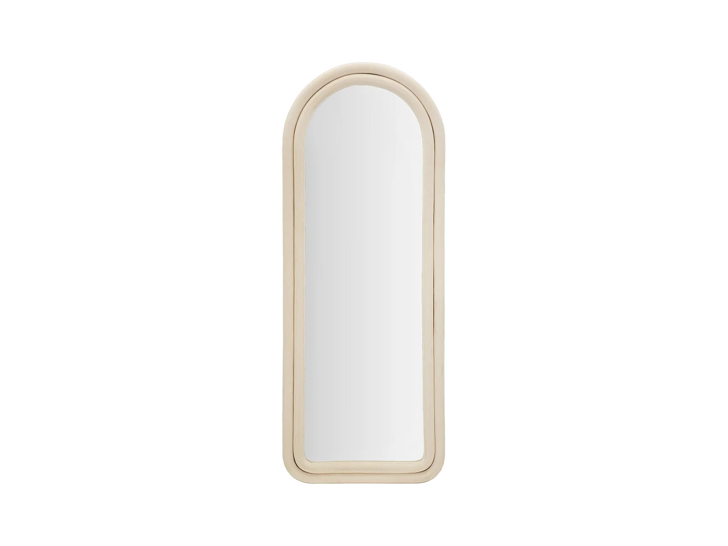 Miroir mural en velours beige 60x4x160 cm