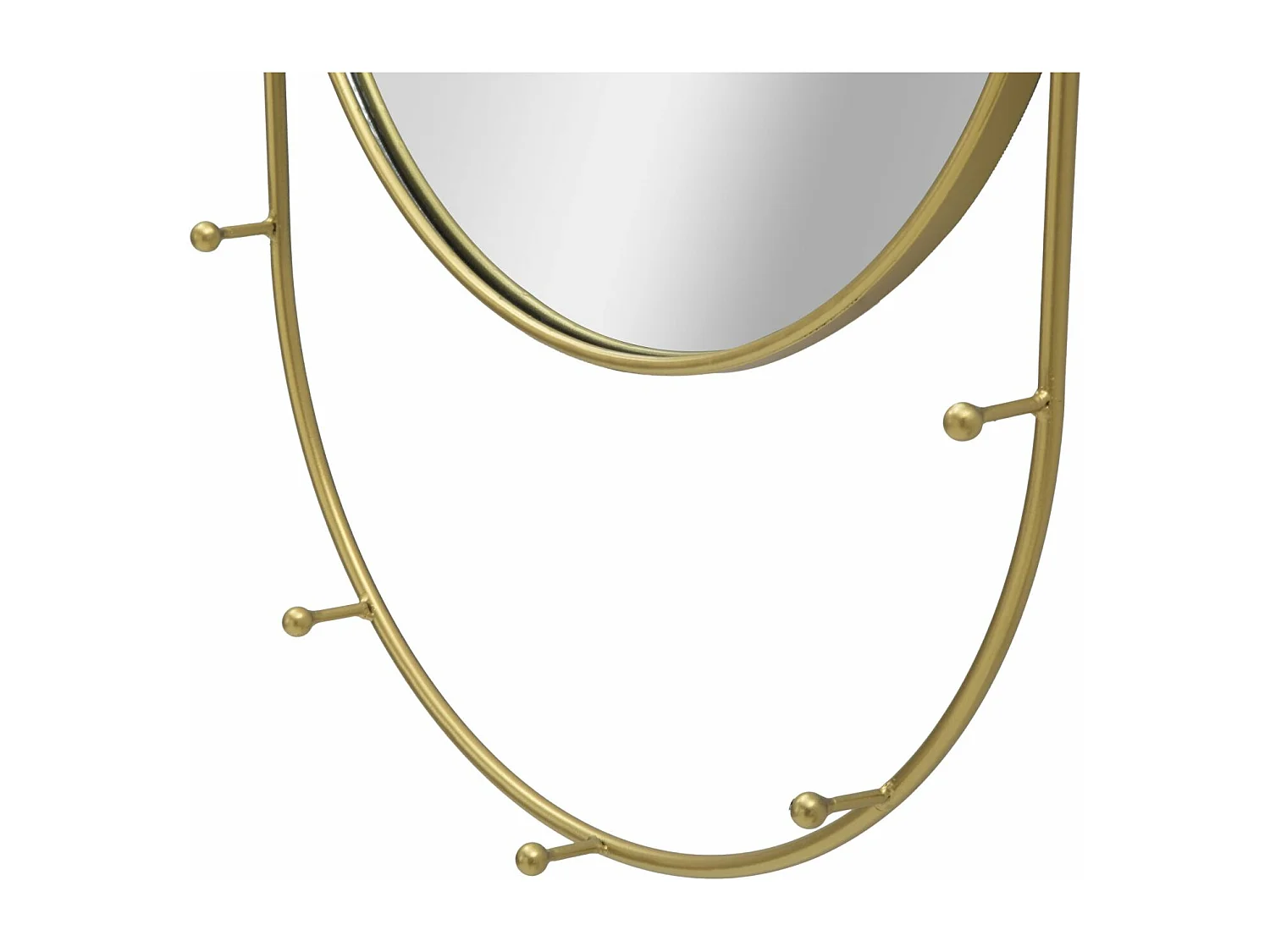 Specchio da parete in metallo dorato con appendini cm 40x5,5x79,5