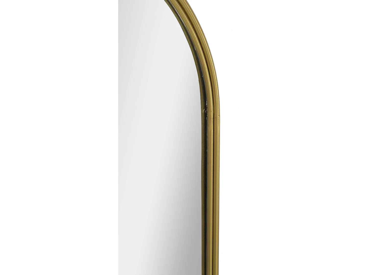 Specchio da parete in metallo dorato con appendini cm 40x5,5x79,5