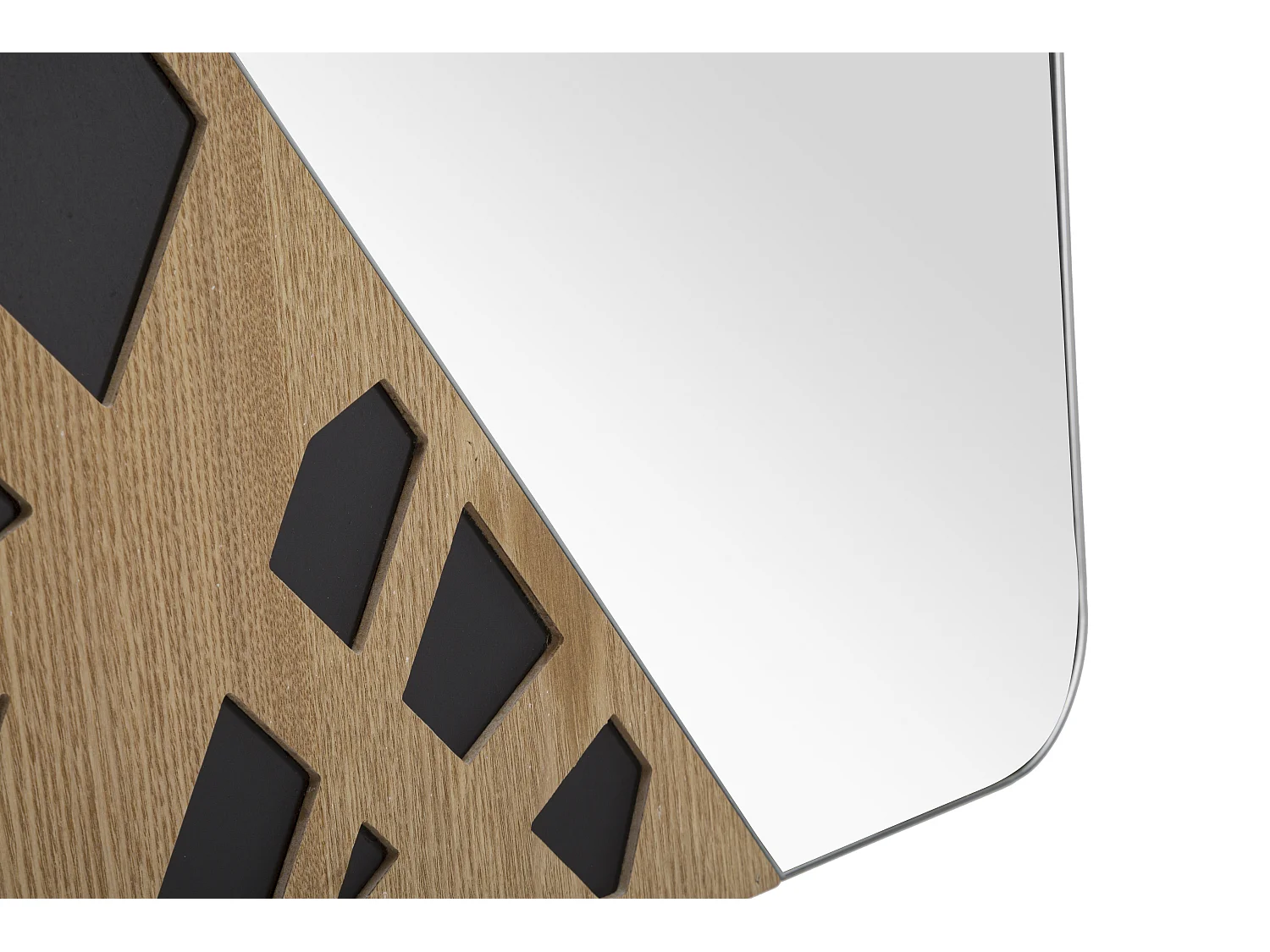 Miroir Mural Déco "Angle" 90cm Naturel & Noir