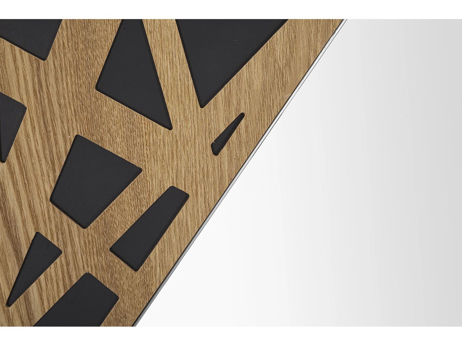 Miroir Mural Déco "Angle" 90cm Naturel & Noir