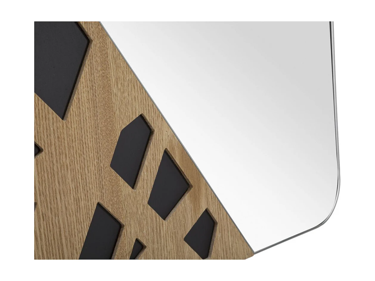 Miroir Mural Déco "Angle" 90cm Naturel & Noir