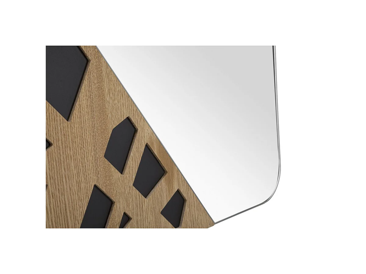 Miroir Mural Déco "Angle" 90cm Naturel & Noir