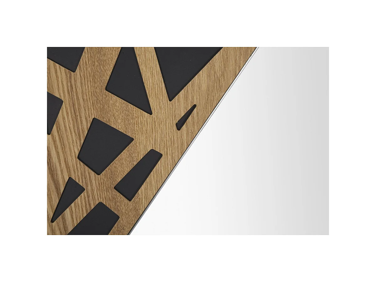 Miroir Mural Déco "Angle" 90cm Naturel & Noir