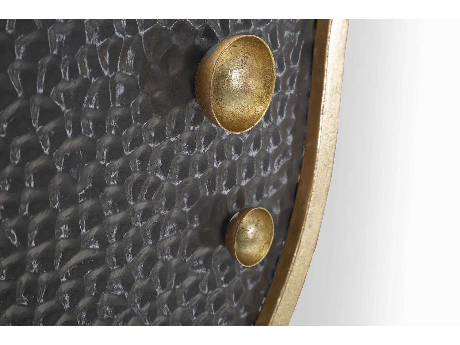 Miroir Mural Design "Art" 80cm Gris & Or