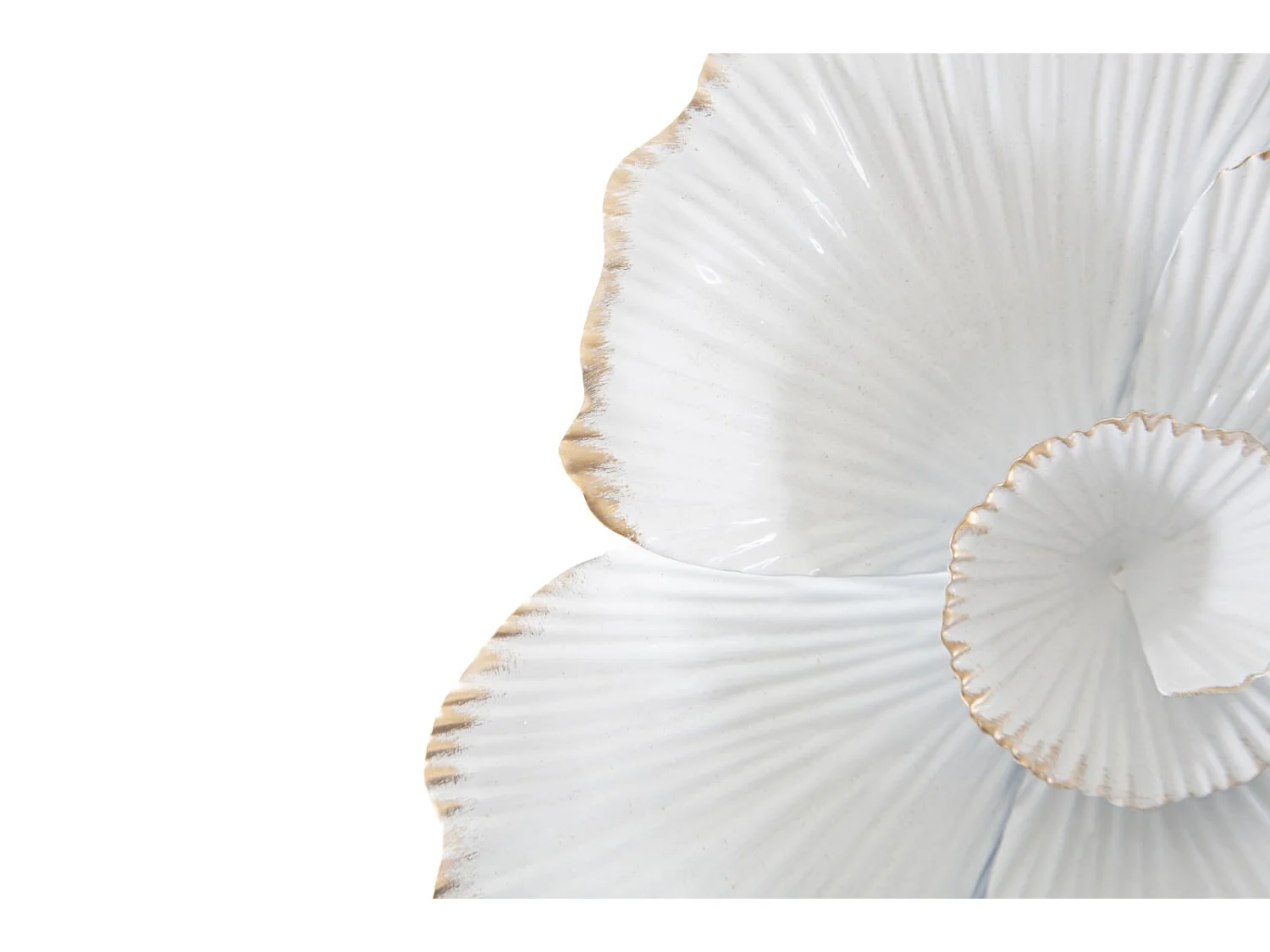 Specchio da parete con fiori in metallo bianco cm 82x2,6x85,5