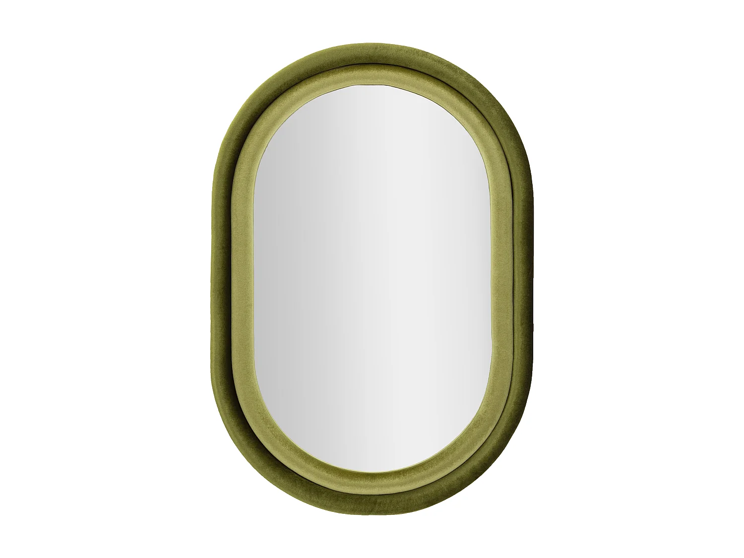 Specchio da parete in velluto verde cm 60x4x90