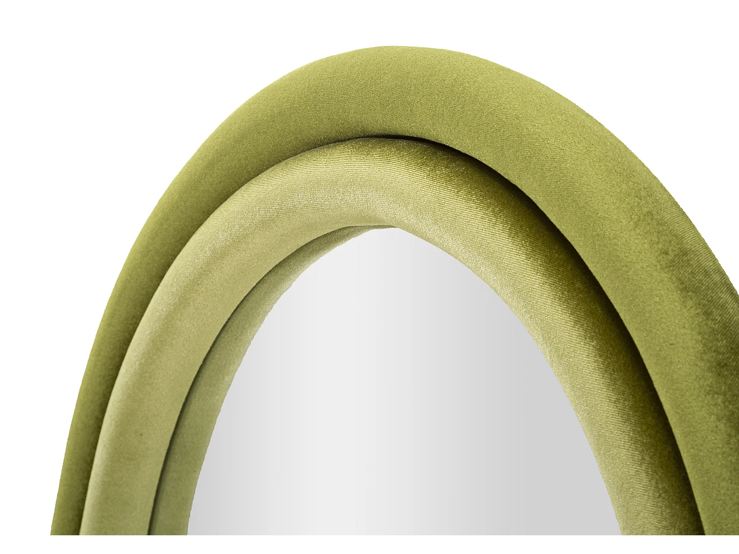 Specchio da parete in velluto verde cm 60x4x90