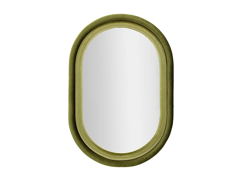 Specchio da parete in velluto verde cm 60x4x90