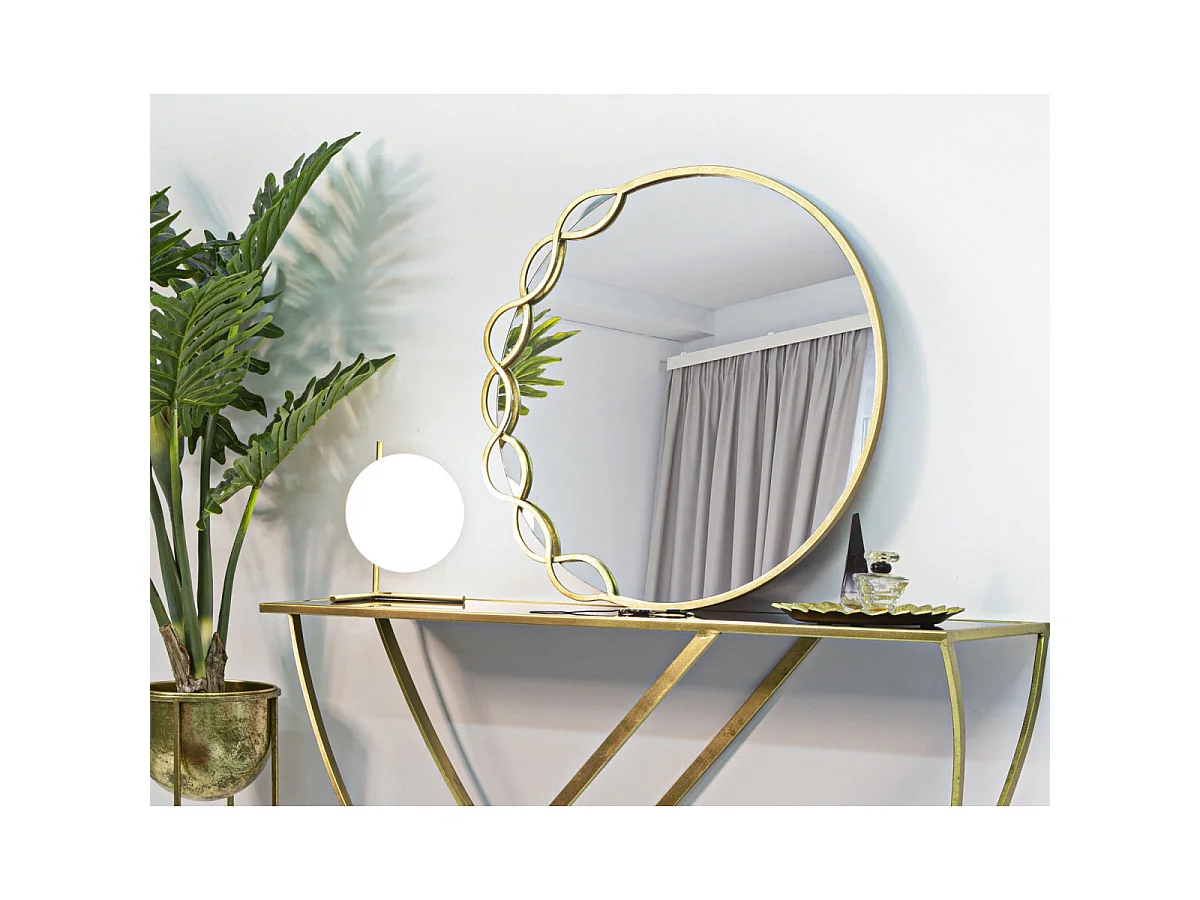 Miroir Mural Design "Eleanor" 73cm Or