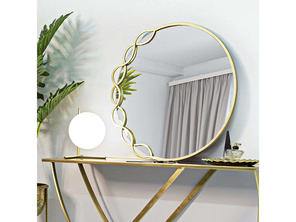 Miroir Mural Design "Eleanor" 73cm Or
