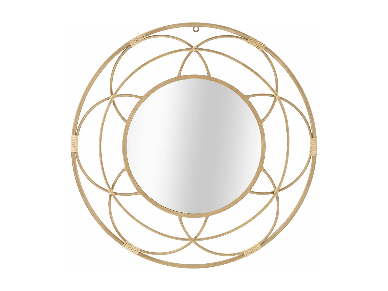 Miroir Mural Déco "Valencia" 60cm Naturel