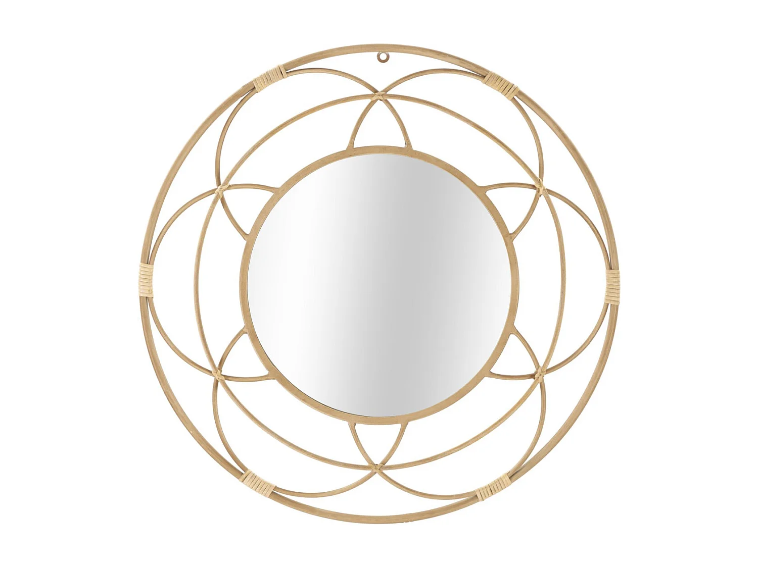 Bruine metalen wandspiegel Ø 60x3 cm