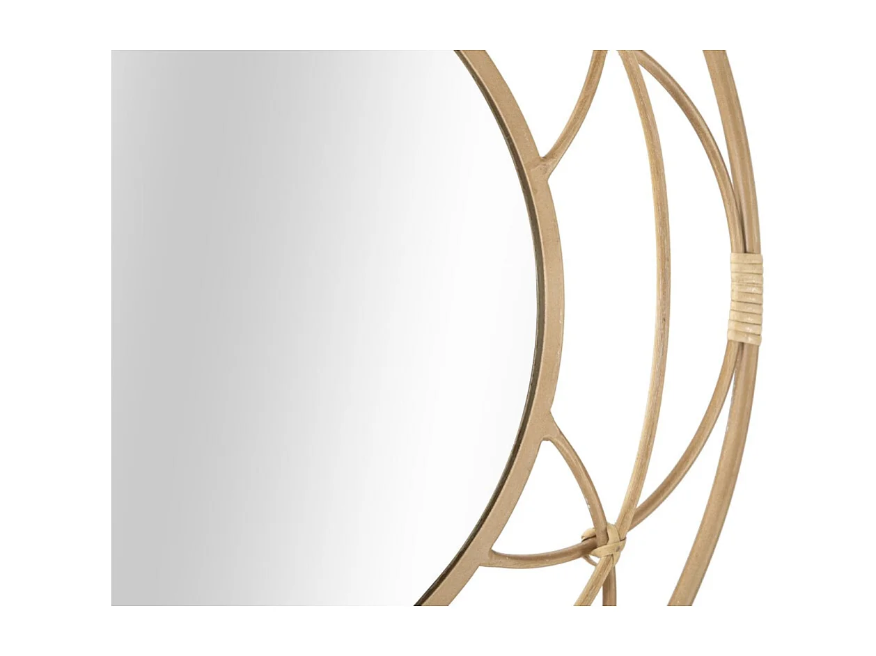 Bruine metalen wandspiegel Ø 60x3 cm