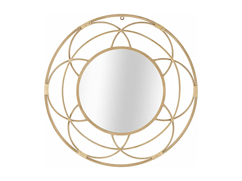 Miroir Mural Déco "Valencia" 60cm Naturel