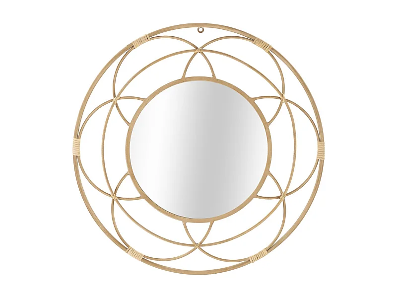 Miroir Mural Déco "Valencia" 60cm Naturel