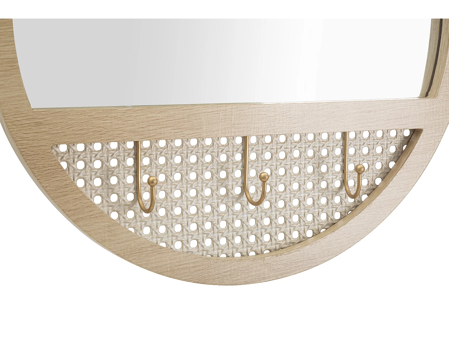 Specchio rotondo da parete in legno marrone Ø cm 50x5