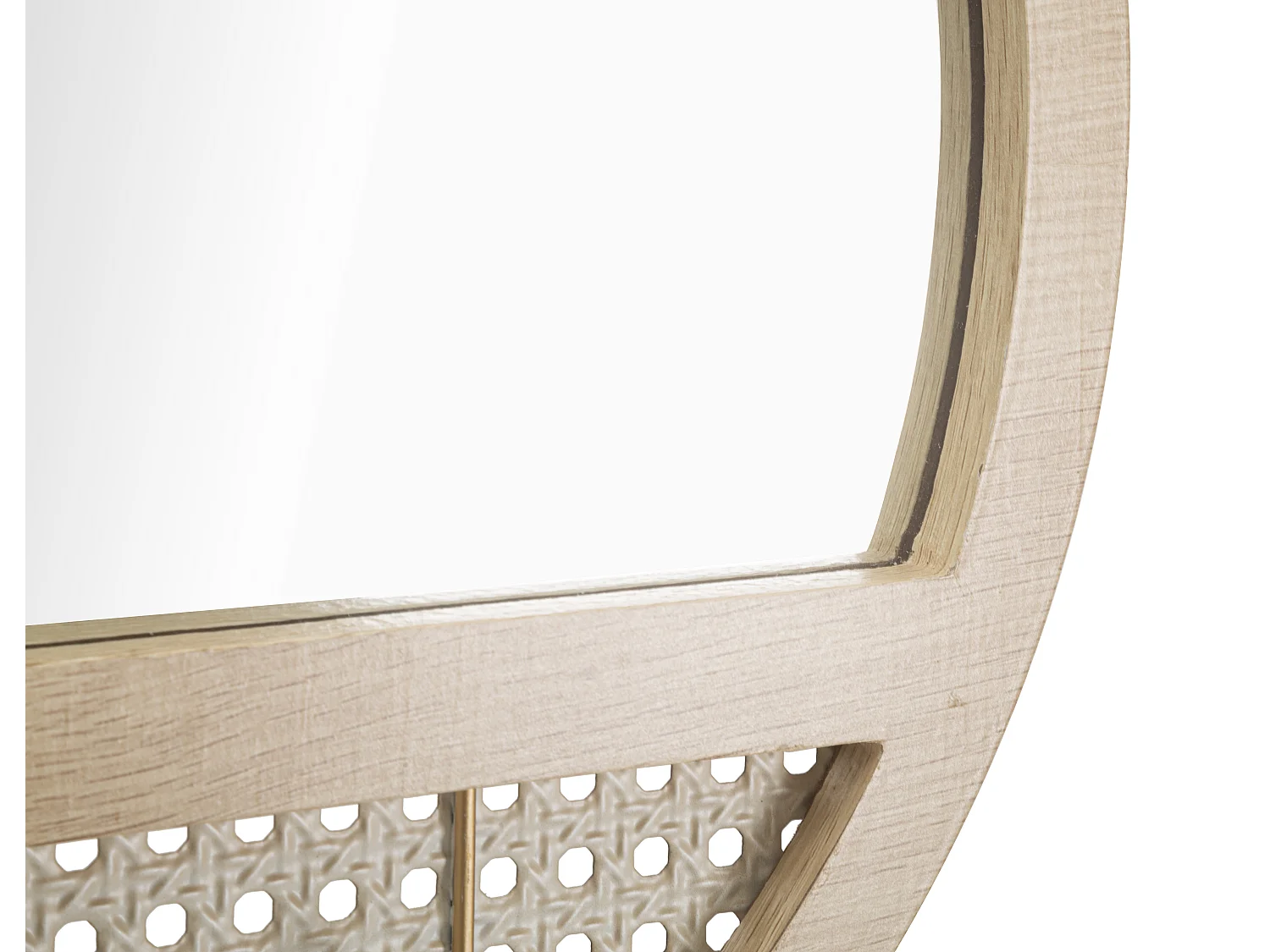 Specchio rotondo da parete in legno marrone Ø cm 50x5