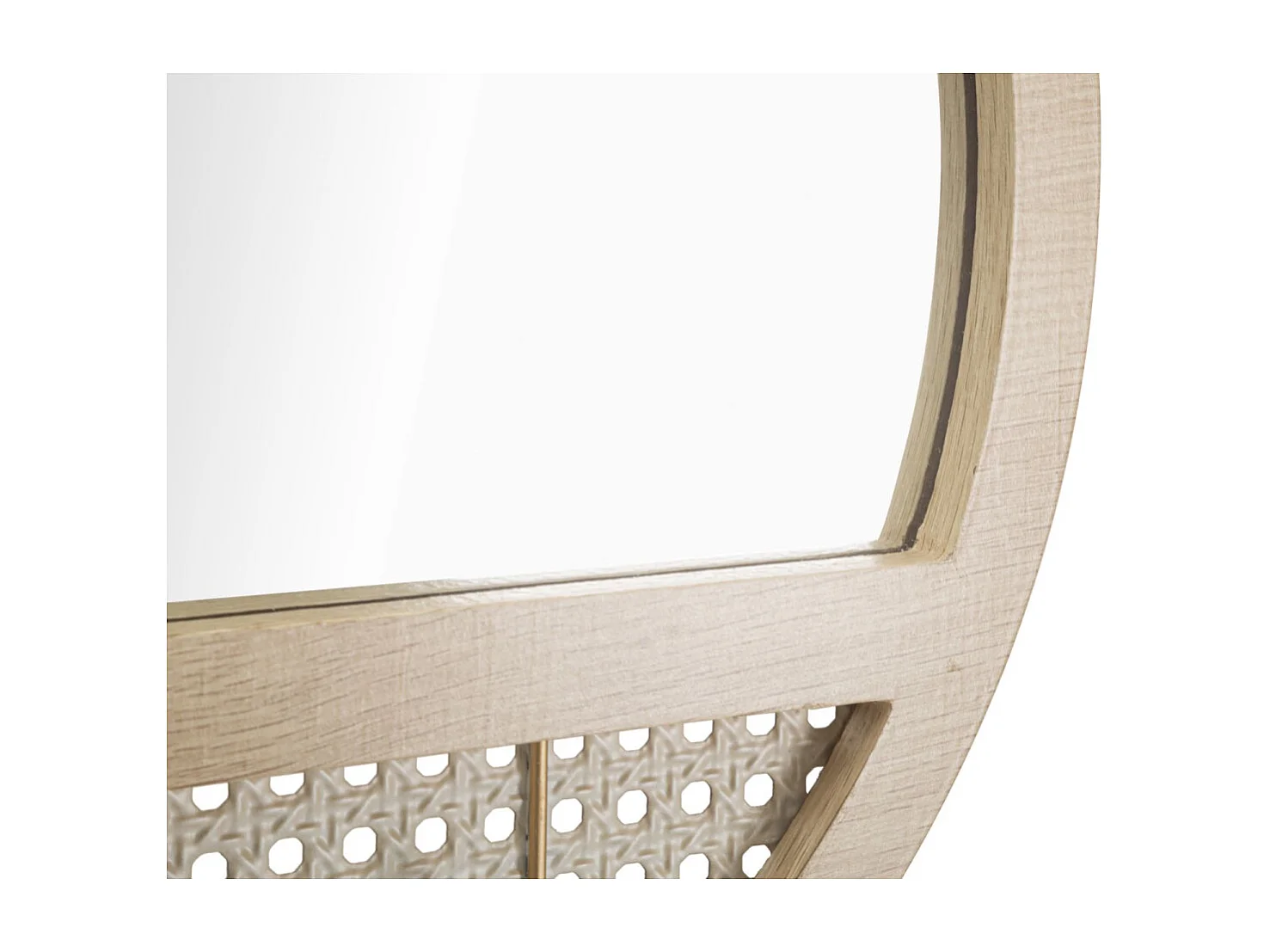 Ronde bruine houten wandspiegel Ø 50x5 cm