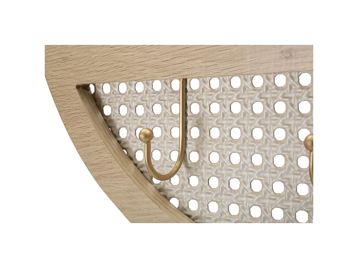 Ronde bruine houten wandspiegel Ø 50x5 cm