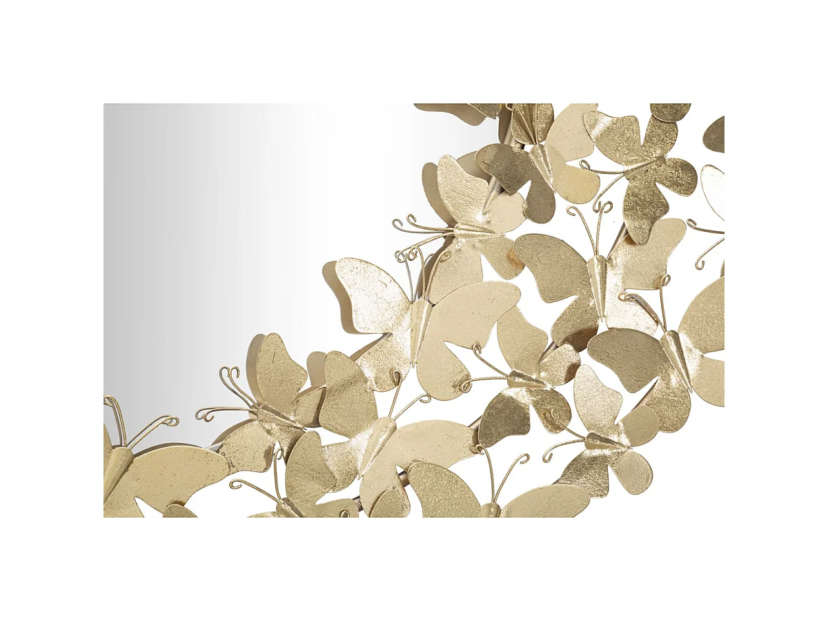 Miroir Mural Design "Butterfly" 81cm Or