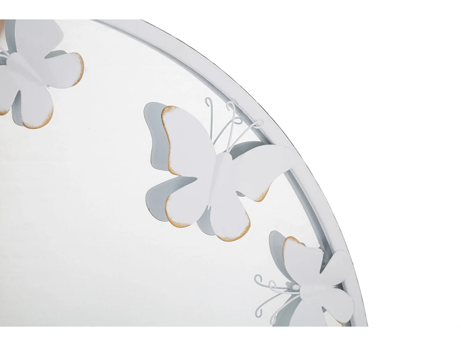 Miroir Mural Design "Butterfly" 62cm Blanc