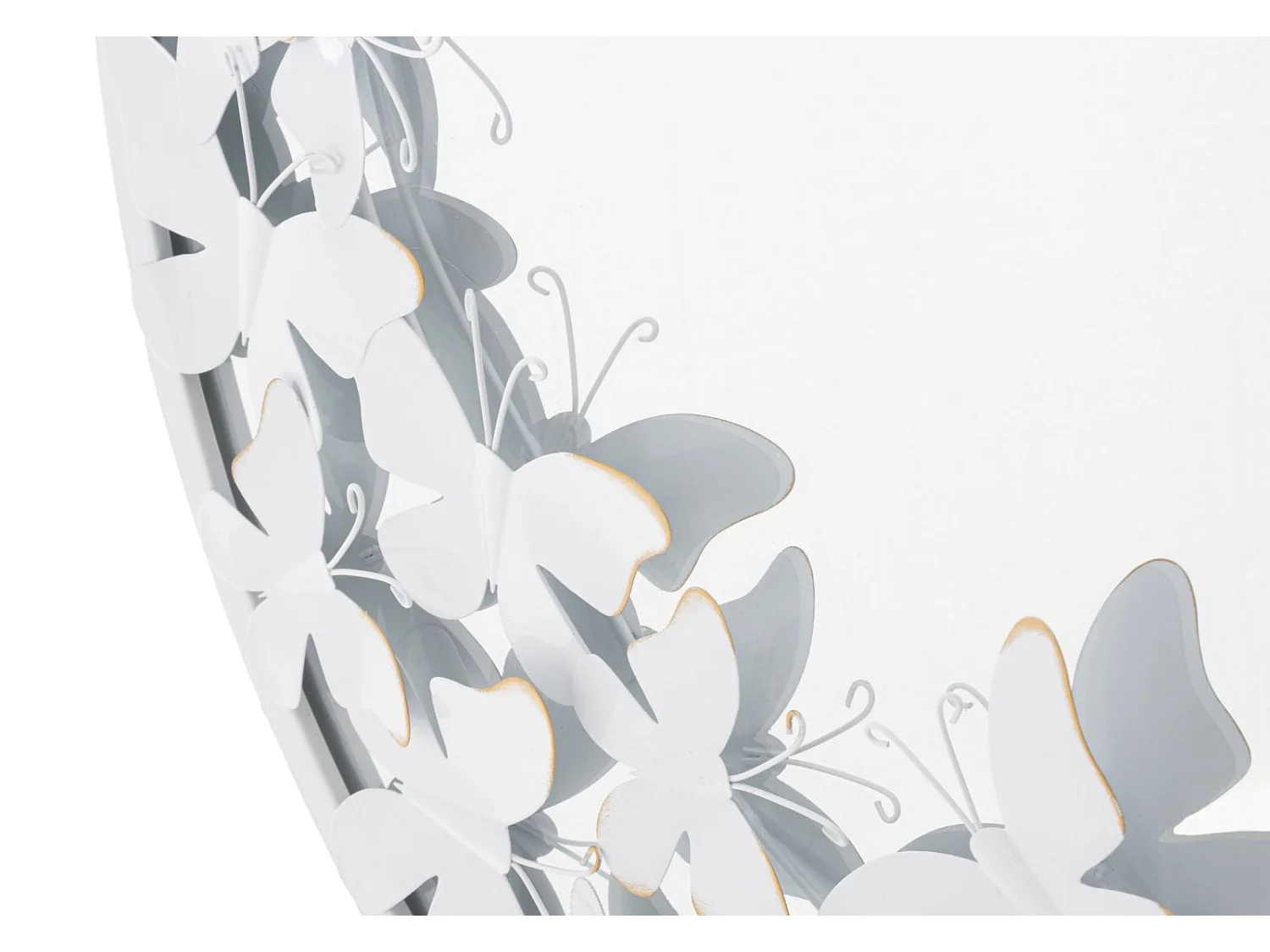 Miroir Mural Design "Butterfly" 62cm Blanc