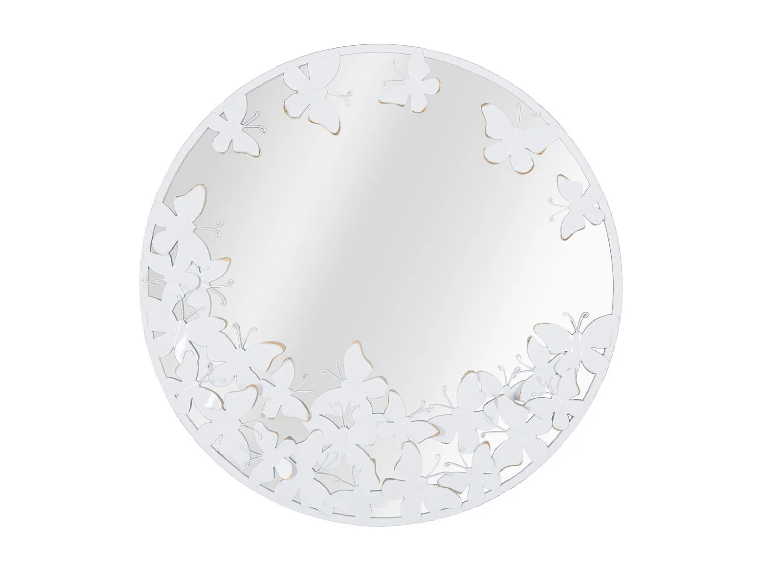 Miroir Mural Design "Butterfly" 62cm Blanc