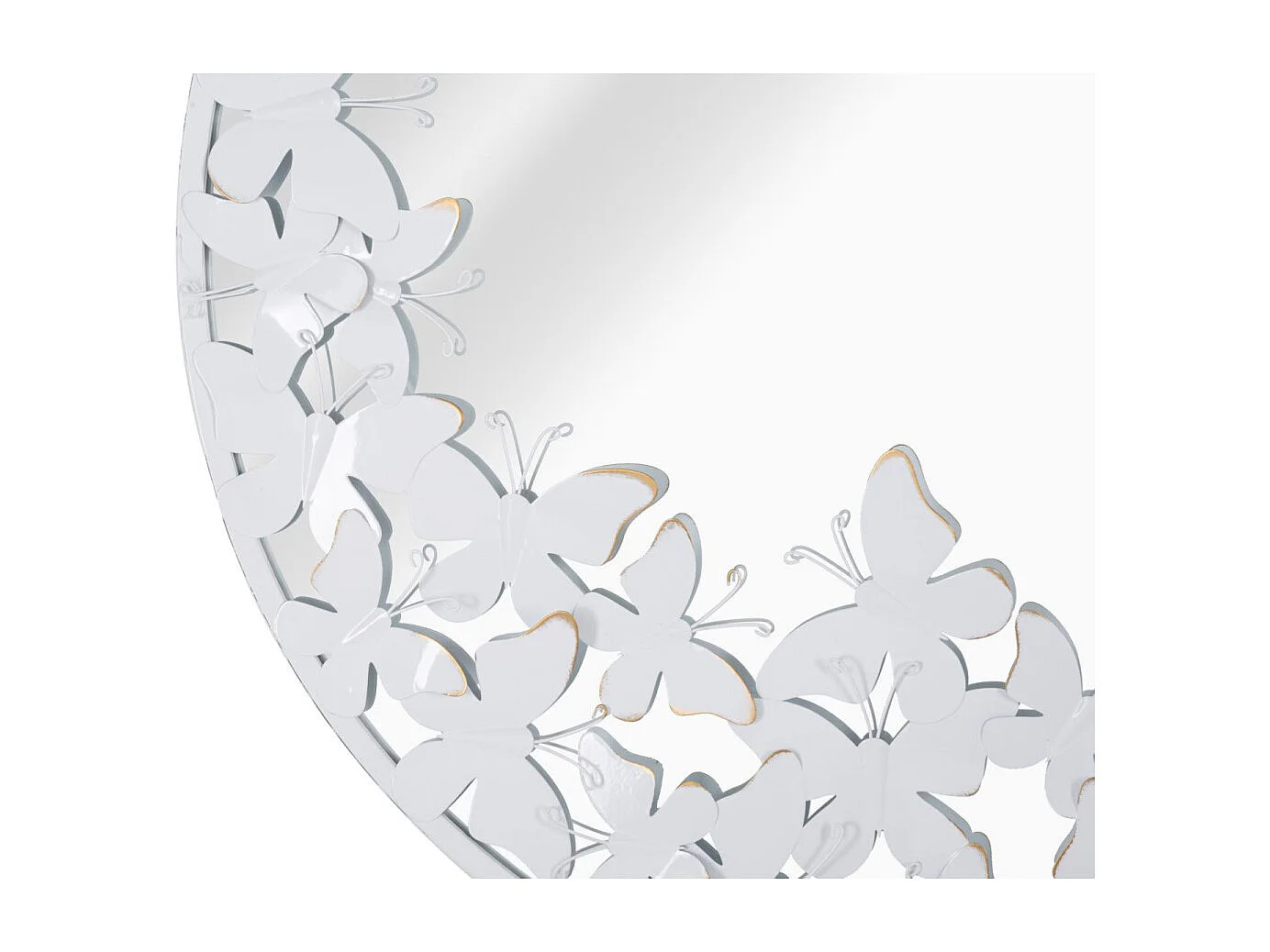 Miroir Mural Design "Butterfly" 62cm Blanc