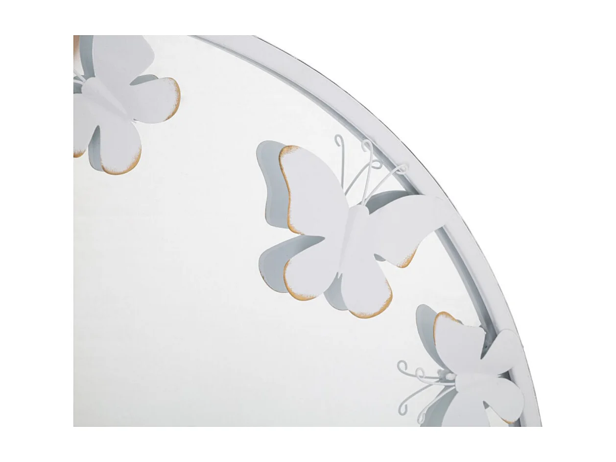 Miroir Mural Design "Butterfly" 62cm Blanc