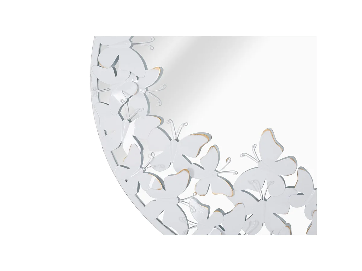 Miroir Mural Design "Butterfly" 62cm Blanc