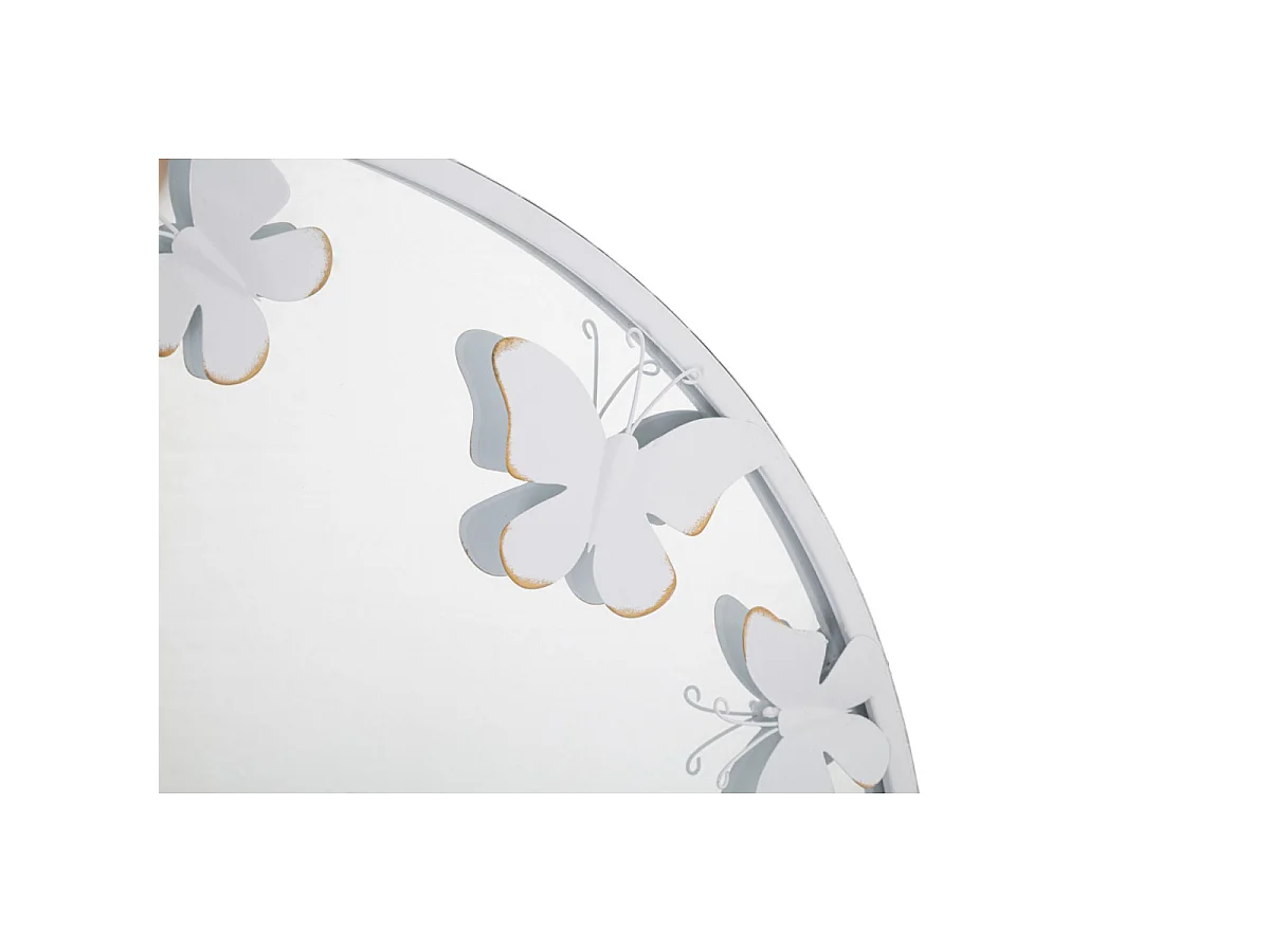 Miroir Mural Design "Butterfly" 62cm Blanc