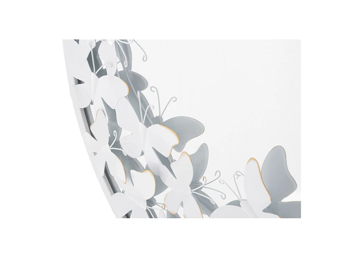 Miroir Mural Design "Butterfly" 62cm Blanc