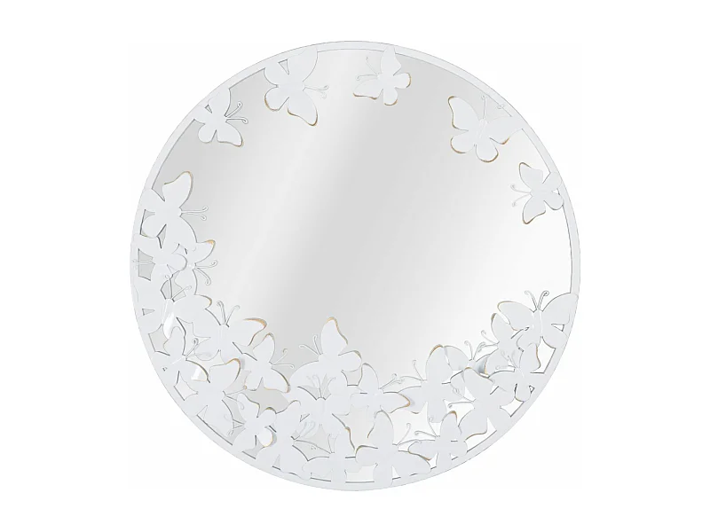 Miroir Mural Design "Butterfly" 62cm Blanc