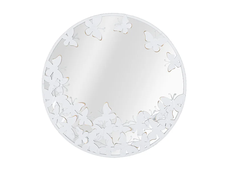 Miroir Mural Design "Butterfly" 62cm Blanc
