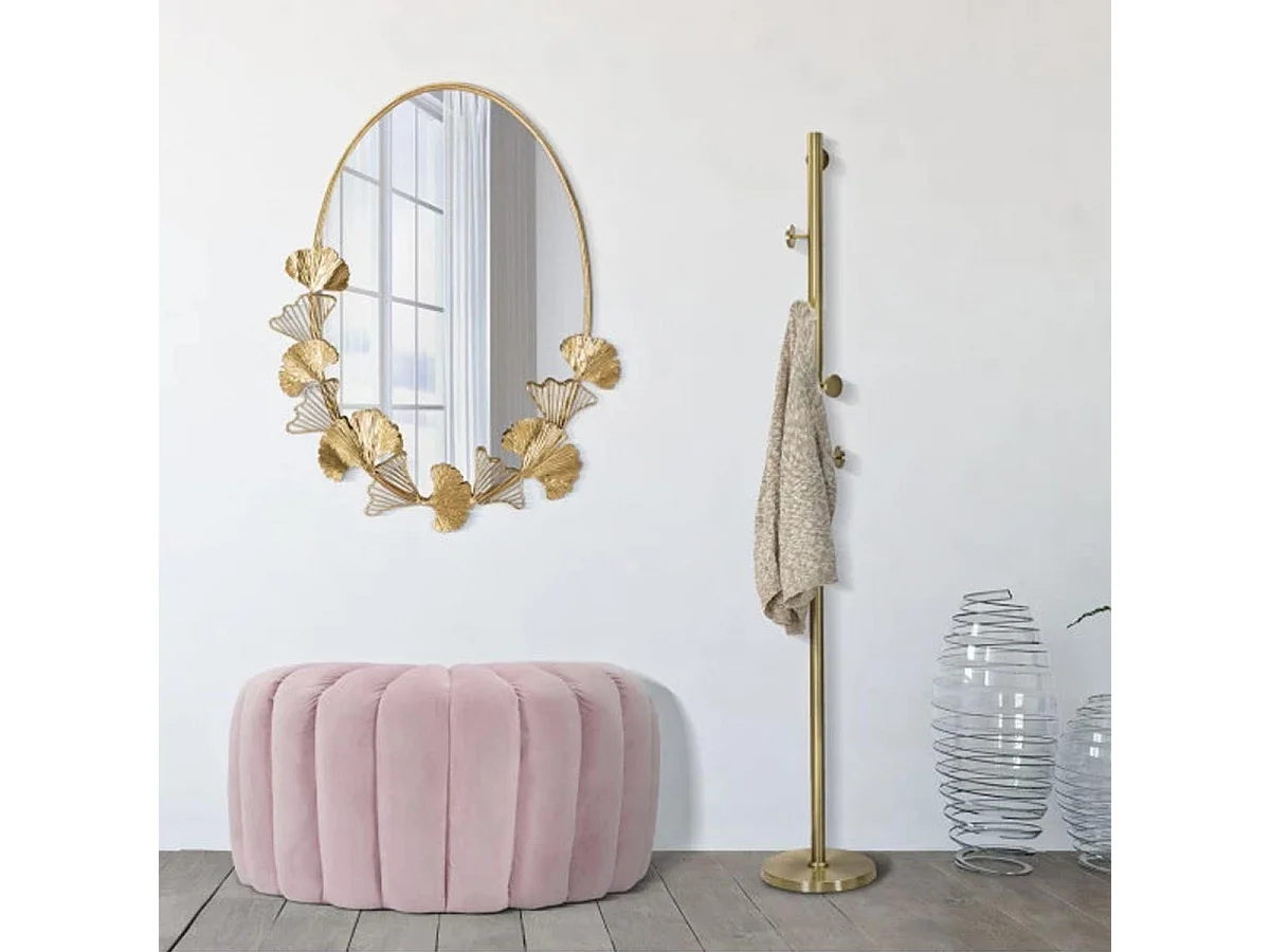 Miroir Mural Design "Little Leaf" 78cm Or