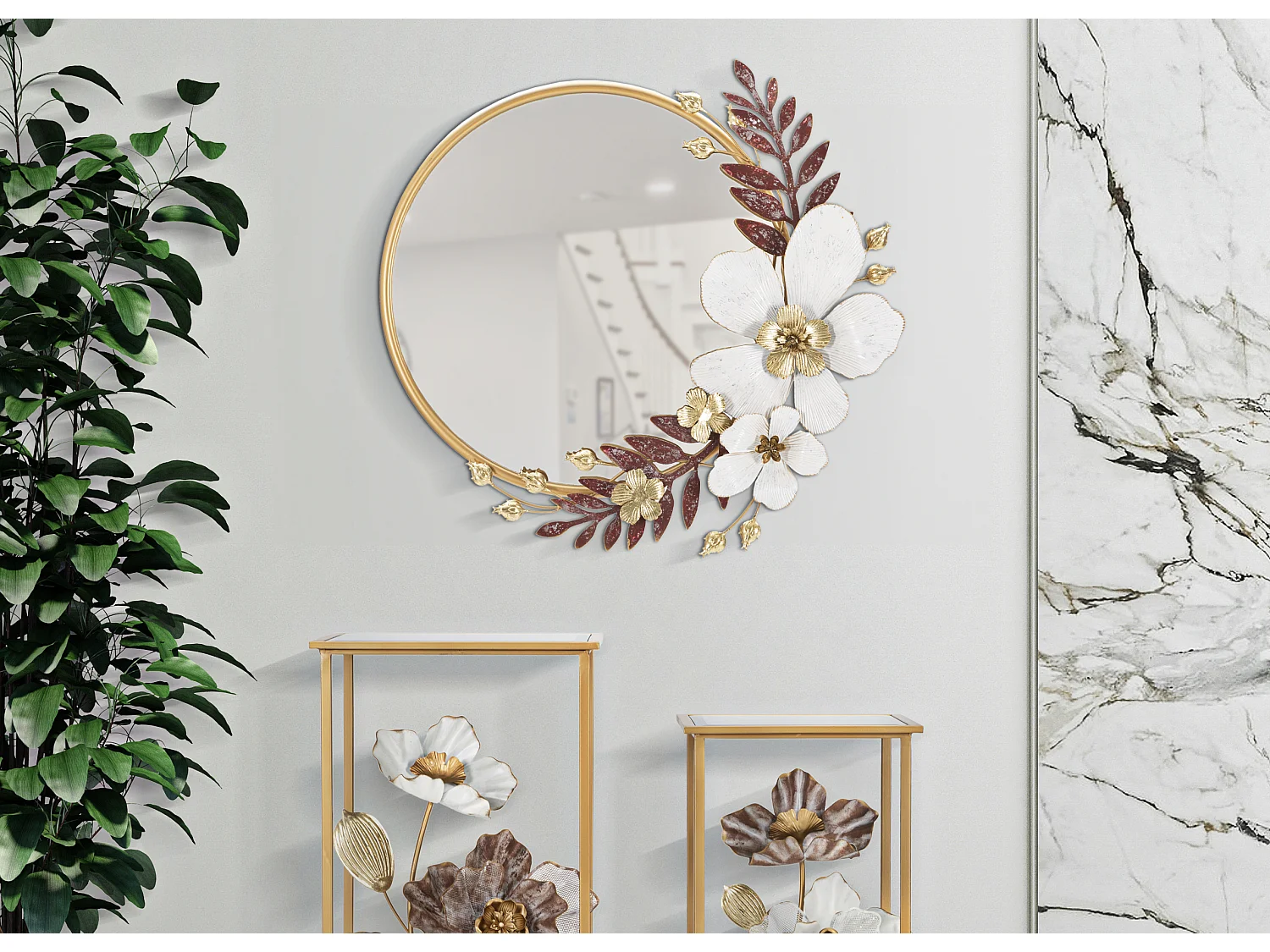 Miroir Mural Design "Flot" 74cm Multicolore