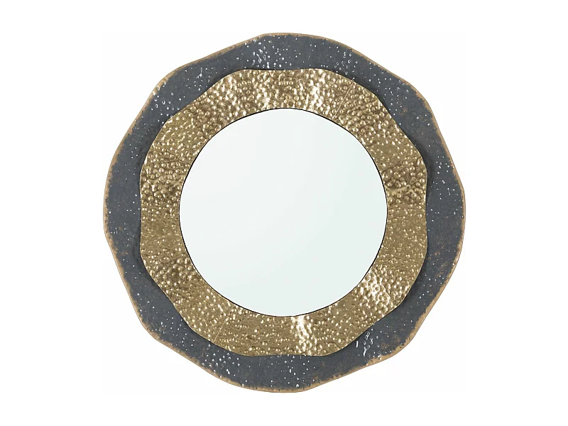 Miroir Mural Design "Shai" 65cm Gris & Or