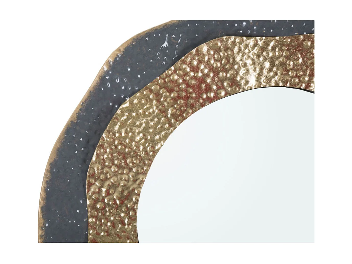 Ronde wandspiegel met veelkleurige metalen cirkels, Ø 65,5 x 5 cm