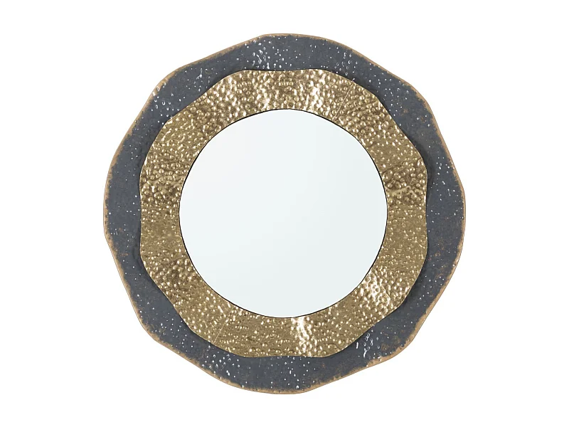 Miroir Mural Design "Shai" 65cm Gris & Or